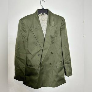 Vintage Men’s Joseph Abboud Double Breasted Suit Jacket Olive Green